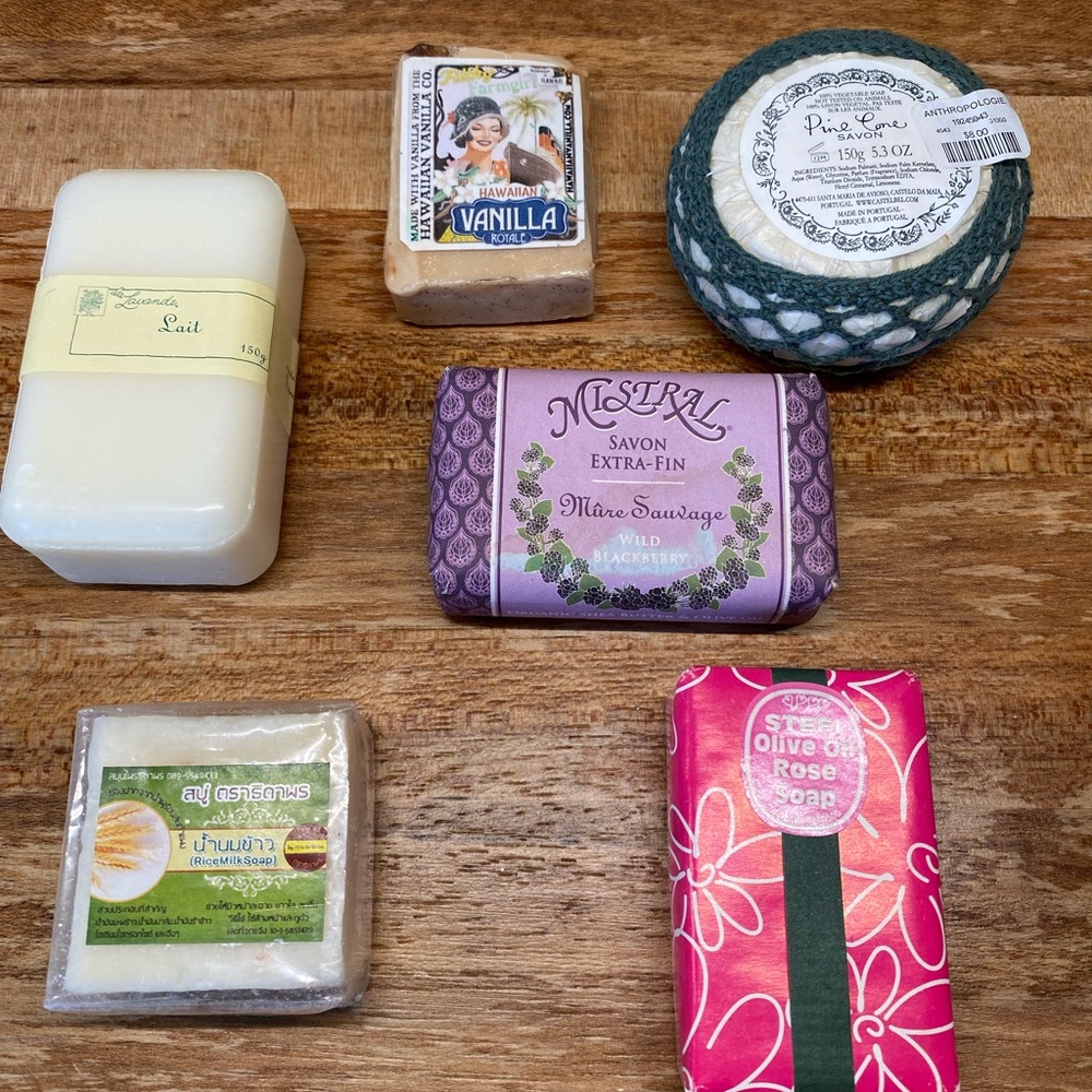 Artisan Soaps From Around the World Lot of 6 Hawaii Thailand France Portugal